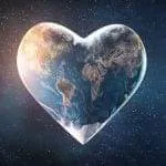 Earth in the shape of a heart.